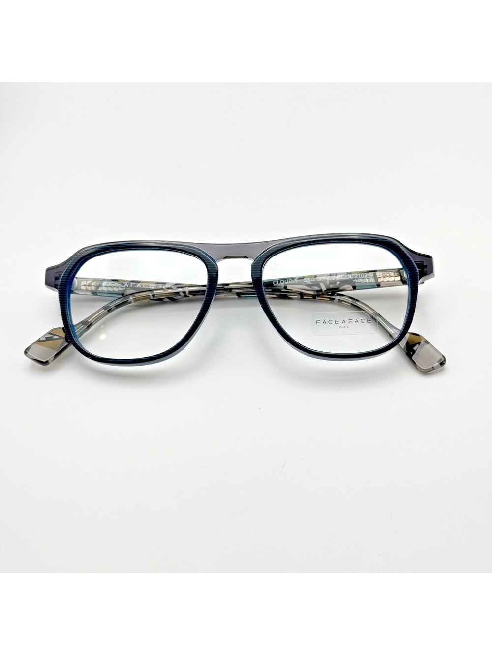 Face A Face Eyeglasses Frames Cloud 1 Col. 2103 Blue Crystal 53mm New Authentic